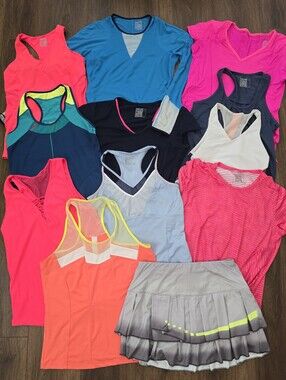 Lot Of 12 Lucky in Love Women Tennis Tops & Skirt Skort Pickleball M 8-10